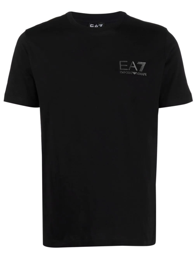 Shop Ea7 Logo-print T-shirt In Schwarz