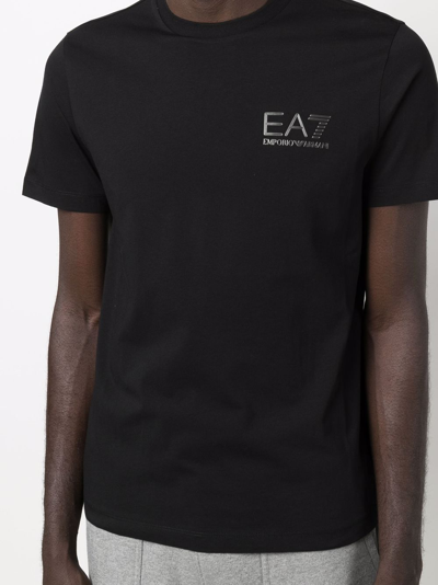 Shop Ea7 Logo-print T-shirt In Schwarz