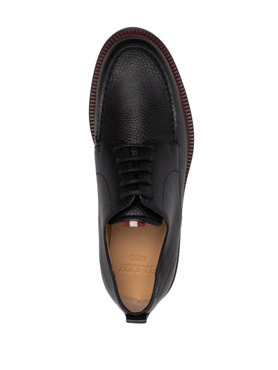 Bally Norber Leather Derby Shoes In Schwarz