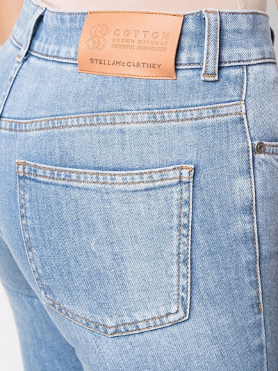 Stella Mccartney Women's Dip-dyed Stretch Mid-rise 70's Flared Jeans In Blau