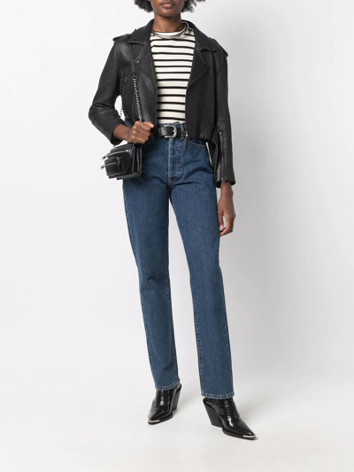 3x1 Distressed Straight-leg Jeans In Blau