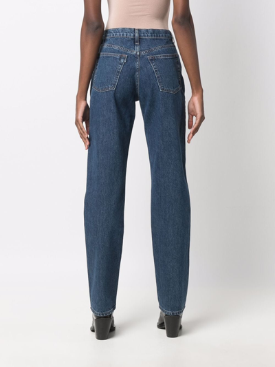 3x1 Distressed Straight-leg Jeans In Blau