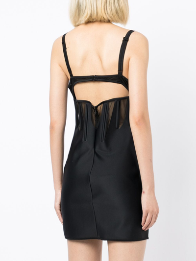 Shop Mugler Shoulder Straps Short Dress In Black
