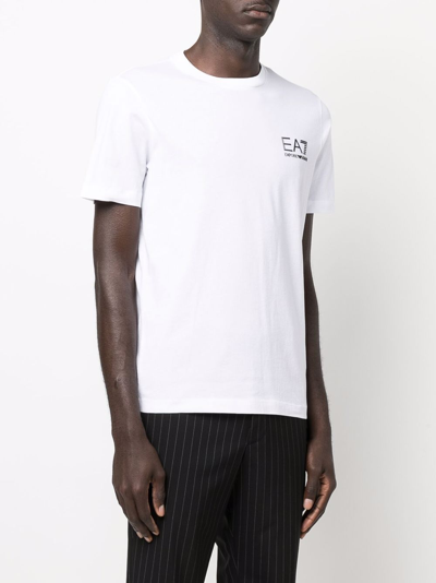 Shop Ea7 Logo Cotton T-shirt In White