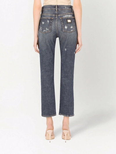 Dolce & Gabbana Distressed Boyfriend Jeans In S9001 Blue