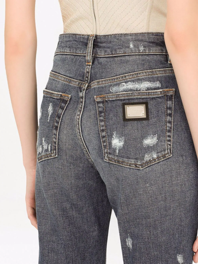 Shop Dolce & Gabbana Distressed Boyfriend Jeans In S9001 Blue