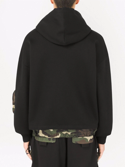 Shop Dolce & Gabbana Camouflage-print Logo Hoodie In Schwarz