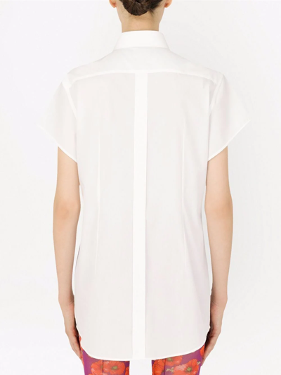 Dolce & Gabbana Short-sleeve Tuxedo Shirt In Weiss