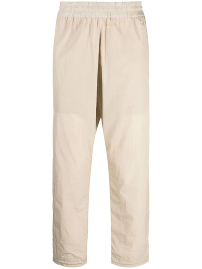 Shop Arnar Mar Jonsson Straight-leg Cropped Track Pants In Nude
