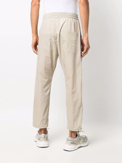 Shop Arnar Mar Jonsson Straight-leg Cropped Track Pants In Nude
