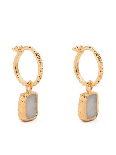 Shop Missoma Gold-plated Moonstone Hoop Earrings