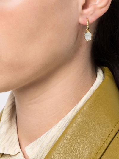 Shop Missoma Gold-plated Moonstone Hoop Earrings