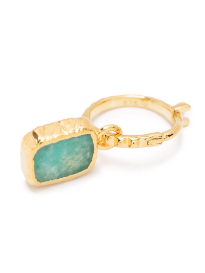 Missoma Mini Amazonite Hoop Earrings In Gold