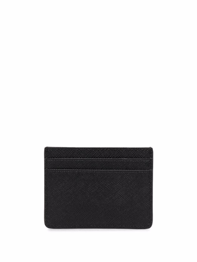 Sandro Textured Logo-embossed Cardholder In Schwarz
