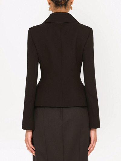 Dolce & Gabbana Double-breasted Virgin Wool Jacket In Schwarz