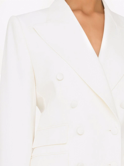 Dolce & Gabbana Peak-lapel Double-breasted Blazer In Weiss