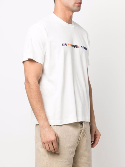 Shop Sunnei Slogan And Logo-print T-shirt In Weiss