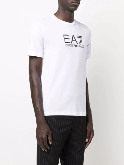 Shop Ea7 Logo-appliqué T-shirt In Weiss