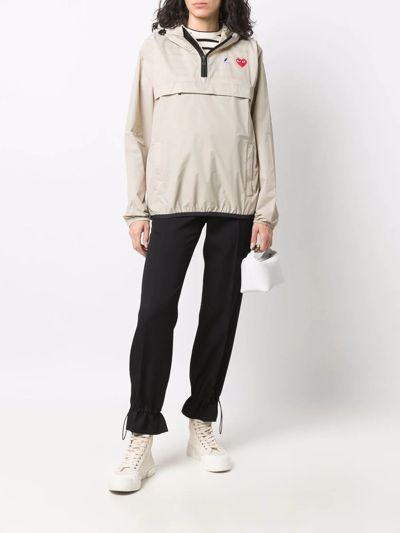 Shop Comme Des Garçons Play Hooded Pullover Jacket In Nude