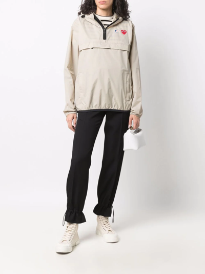 Comme Des Garçons Play X K-way Quarter-zip Hoodie In Nude