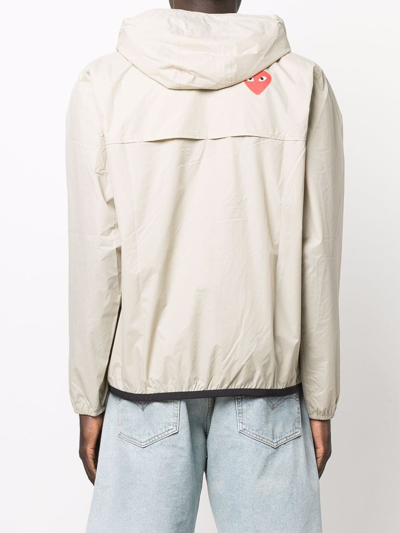 Comme Des Garçons Play X K-way Quarter-zip Hoodie In Nude
