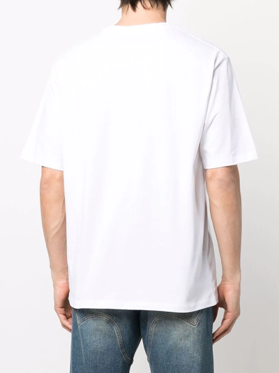 Shop Balmain Logo-print Cotton T-shirt In Weiss