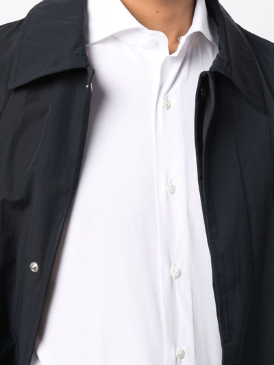 Shop D4.0 Long-sleeve Cotton Shirt In Weiss