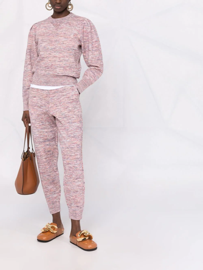 Isabel Marant Étoile Space Dye-print Tapered-leg Track Pants In Rosa