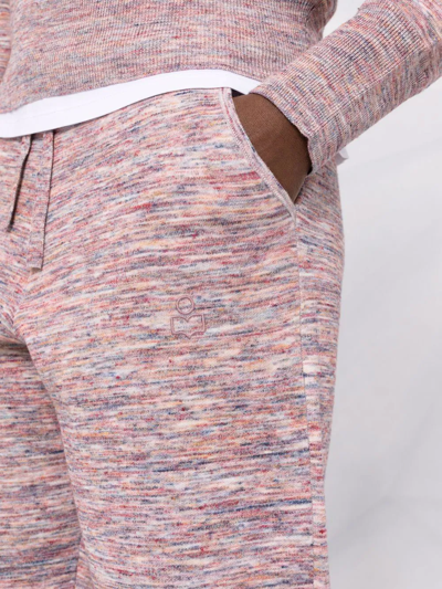 Isabel Marant Étoile Space Dye-print Tapered-leg Track Pants In Rosa