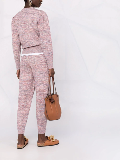 Isabel Marant Étoile Space Dye-print Tapered-leg Track Pants In Rosa
