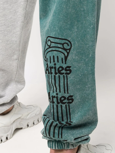 Shop Aries Two-tone Track Pants In Grün