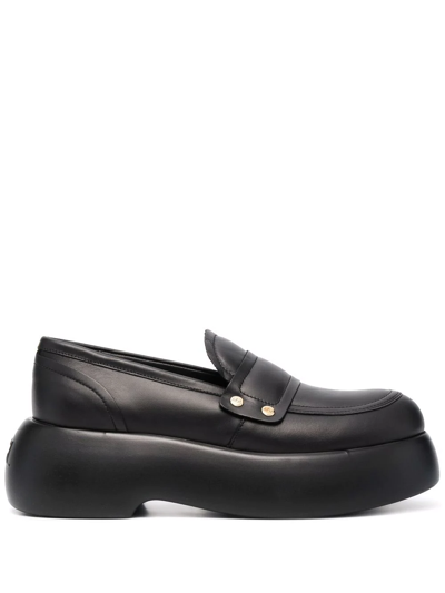 Shop Agl Attilio Giusti Leombruni Slip-on Leather Loafers In Schwarz