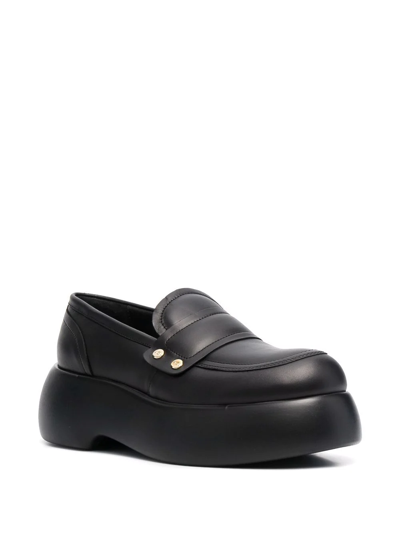 Shop Agl Attilio Giusti Leombruni Slip-on Leather Loafers In Schwarz