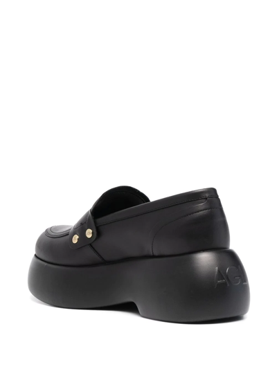 Shop Agl Attilio Giusti Leombruni Slip-on Leather Loafers In Schwarz