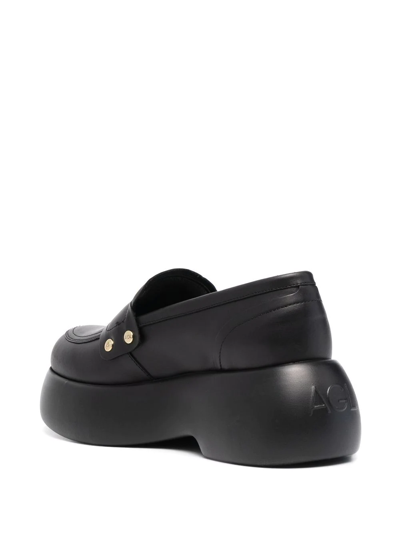 Agl Attilio Giusti Leombruni Slip-on Leather Loafers In Schwarz