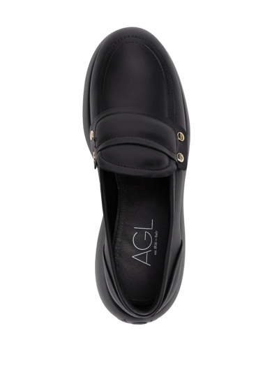 Shop Agl Attilio Giusti Leombruni Slip-on Leather Loafers In Schwarz