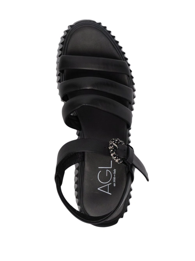 Agl Attilio Giusti Leombruni Side-buckle Strap Sandals In Schwarz