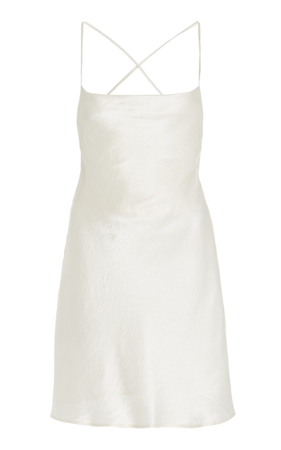 Shop Third Form Women's Satin Mini Slip Dress In White,black