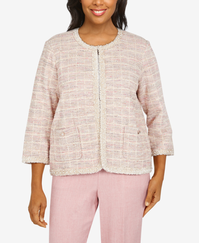 Shop Alfred Dunner Plus Size Magnolia Springs Boucle Summer Jacket In Multi