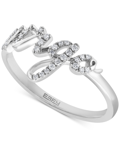 Shop Effy Collection Effy Diamond Zodiac Virgo Ring (1/10 Ct. T.w.) In Sterling Silver