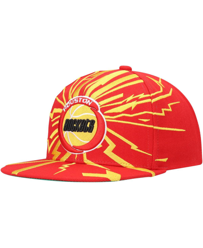 Shop Mitchell & Ness Men's  Red Houston Rockets Hardwood Classics Earthquake Snapback Hat