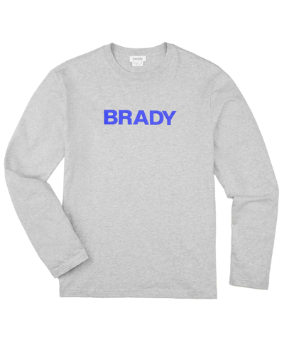 Shop Brady Men's  Gray Wordmark Long Sleeve T-shirt