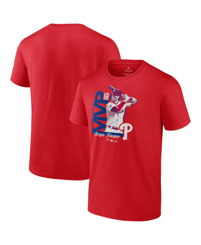 Shop Fanatics Men's  Branded Bryce Harper Red Philadelphia Phillies 2021 Nl Mvp T-shirt