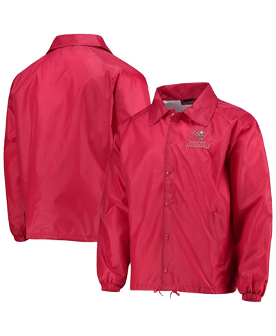 Shop Dunbrooke Men's  Red Tampa Bay Buccaneers Coaches Classic Raglan Full-snap Windbreaker Jacket