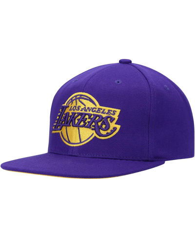 Shop Mitchell & Ness Men's  Purple Los Angeles Lakers Two Tonal Snapback Hat