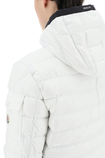Moncler White Down Galion Puffer Jacket In White,black