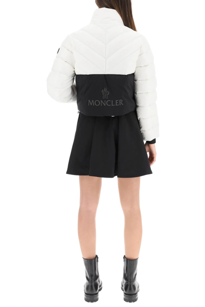 Shop Moncler Morgat Short Down Jacket In White,black
