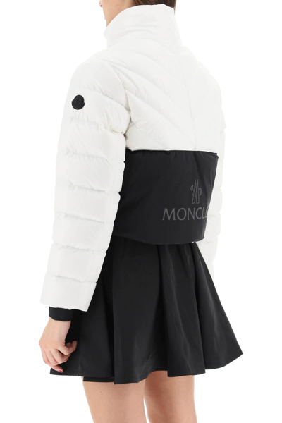 Shop Moncler Morgat Short Down Jacket In White,black