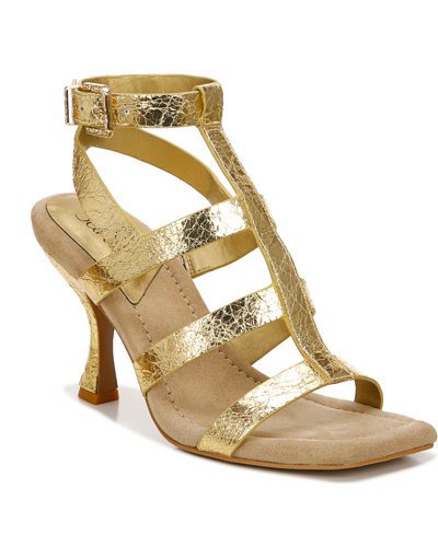 Shop Franco Sarto Rine 2 Dress Sandals In Gold Faux Leather