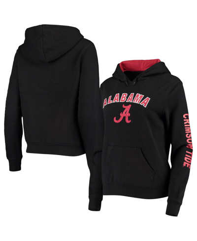 Colosseum Women's Black Alabama Crimson Tide Loud And Proud Pullover Hoodie In Black